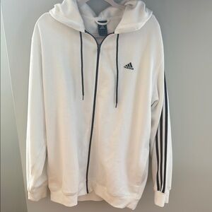 Adidas White Sweatshirt with Signature Stripes